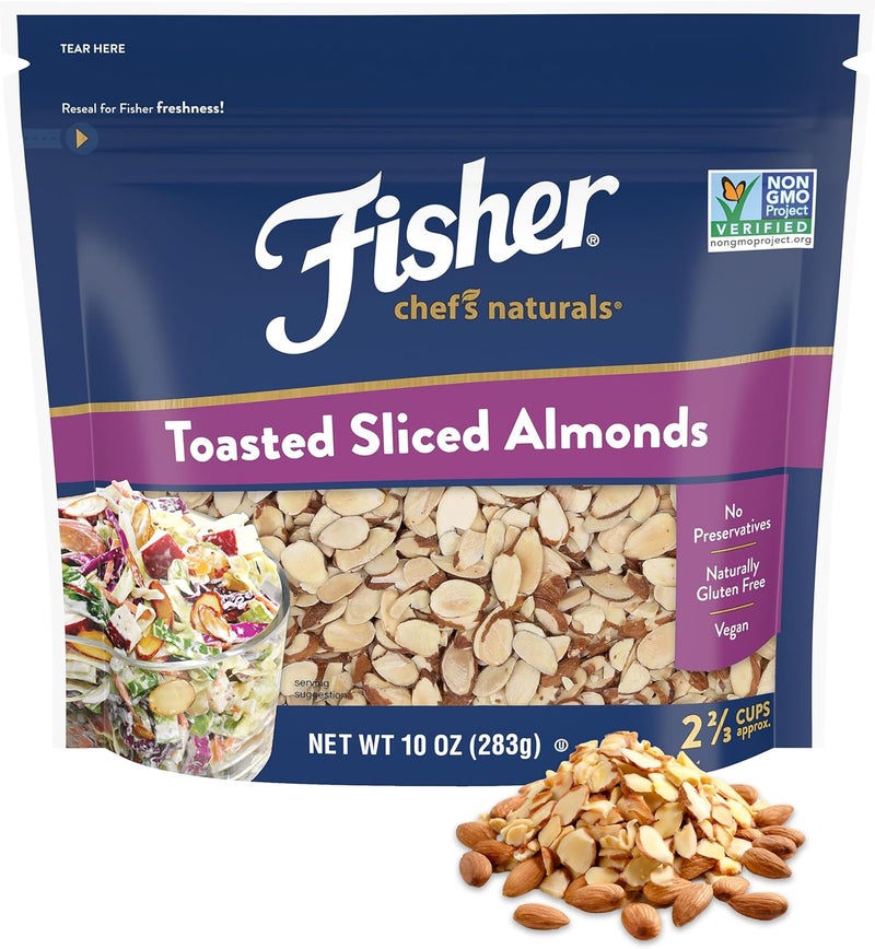 Fisher Chef's Naturals Fisher Toasted Sliced Almonds, Non-GMO, No Preservatives, 10 Ounce - Image 1